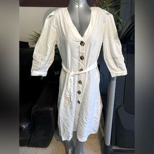 White Tunic Button Down Dress